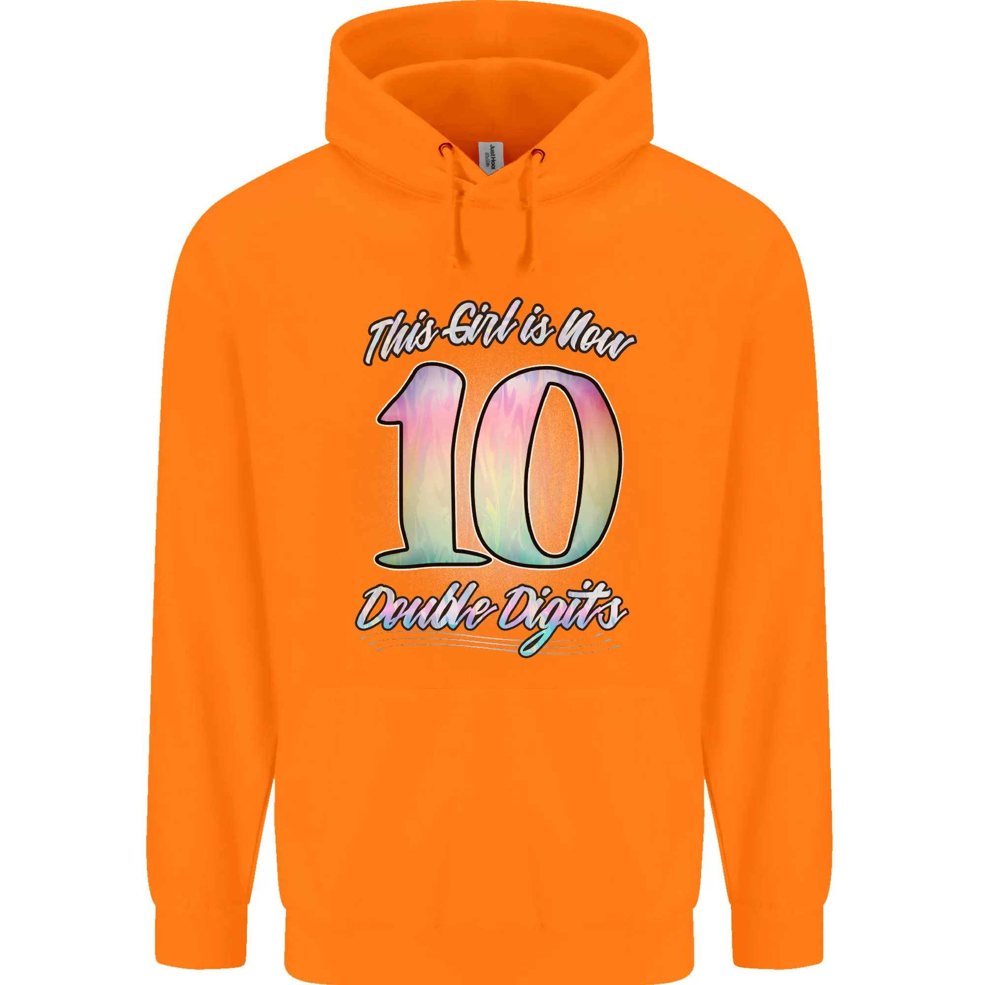 10 Year Old Birthday Girl Double Digits 10th Childrens Kids Hoodie