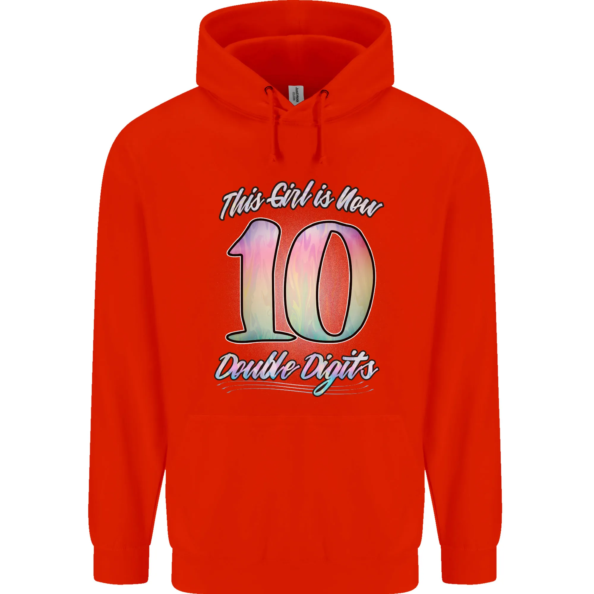 10 Year Old Birthday Girl Double Digits 10th Childrens Kids Hoodie