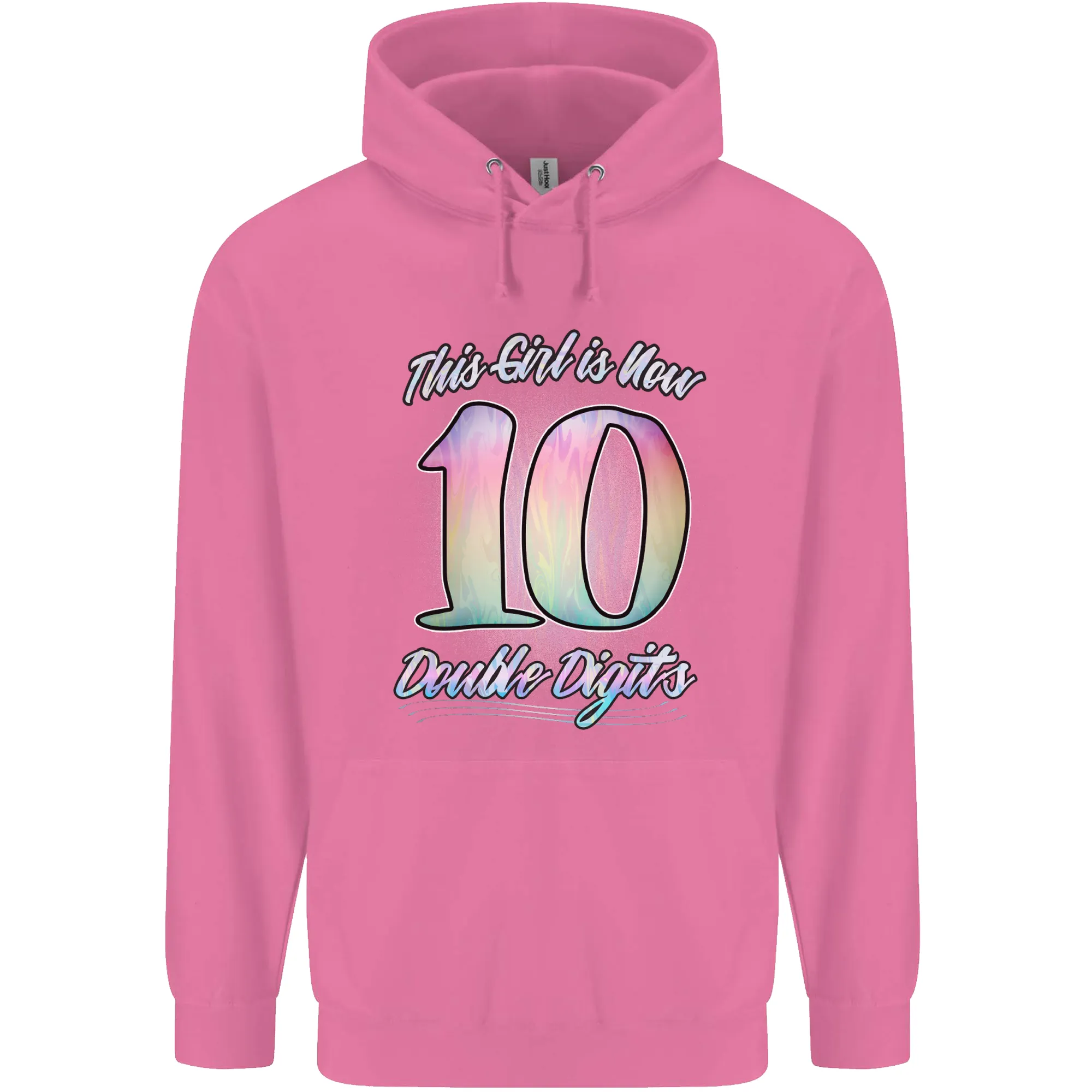 10 Year Old Birthday Girl Double Digits 10th Childrens Kids Hoodie