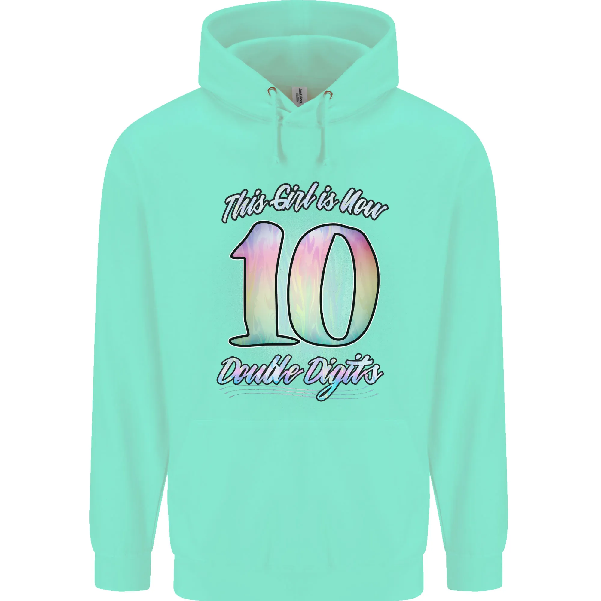 10 Year Old Birthday Girl Double Digits 10th Childrens Kids Hoodie