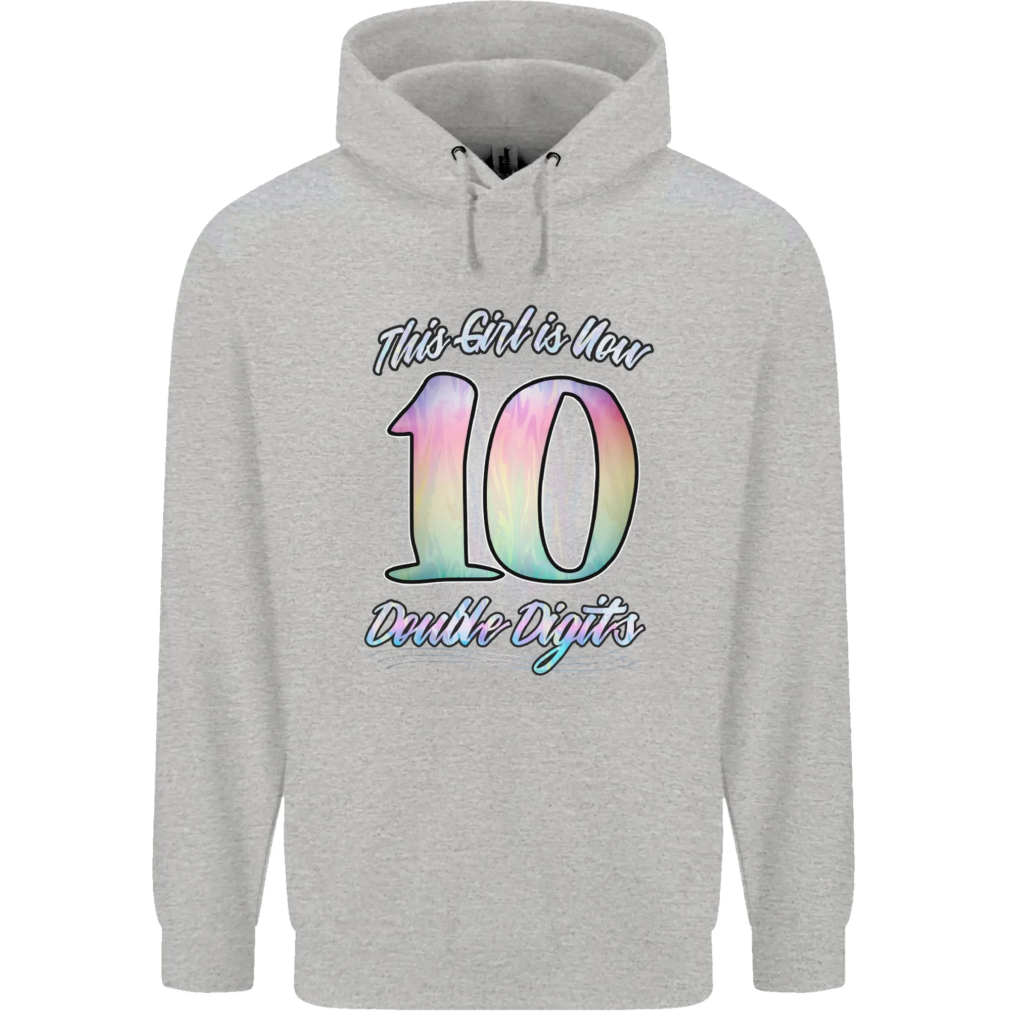 10 Year Old Birthday Girl Double Digits 10th Childrens Kids Hoodie