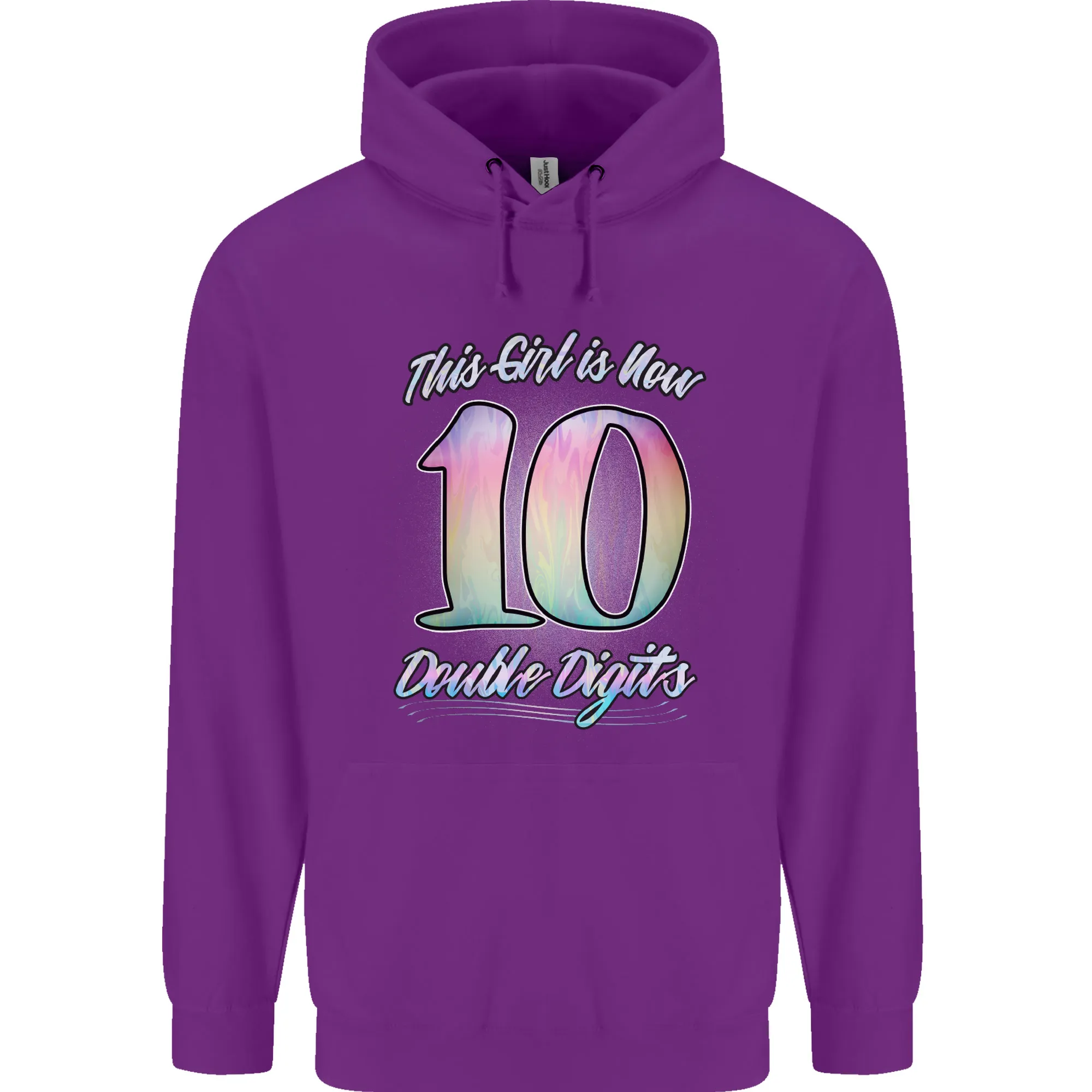 10 Year Old Birthday Girl Double Digits 10th Childrens Kids Hoodie