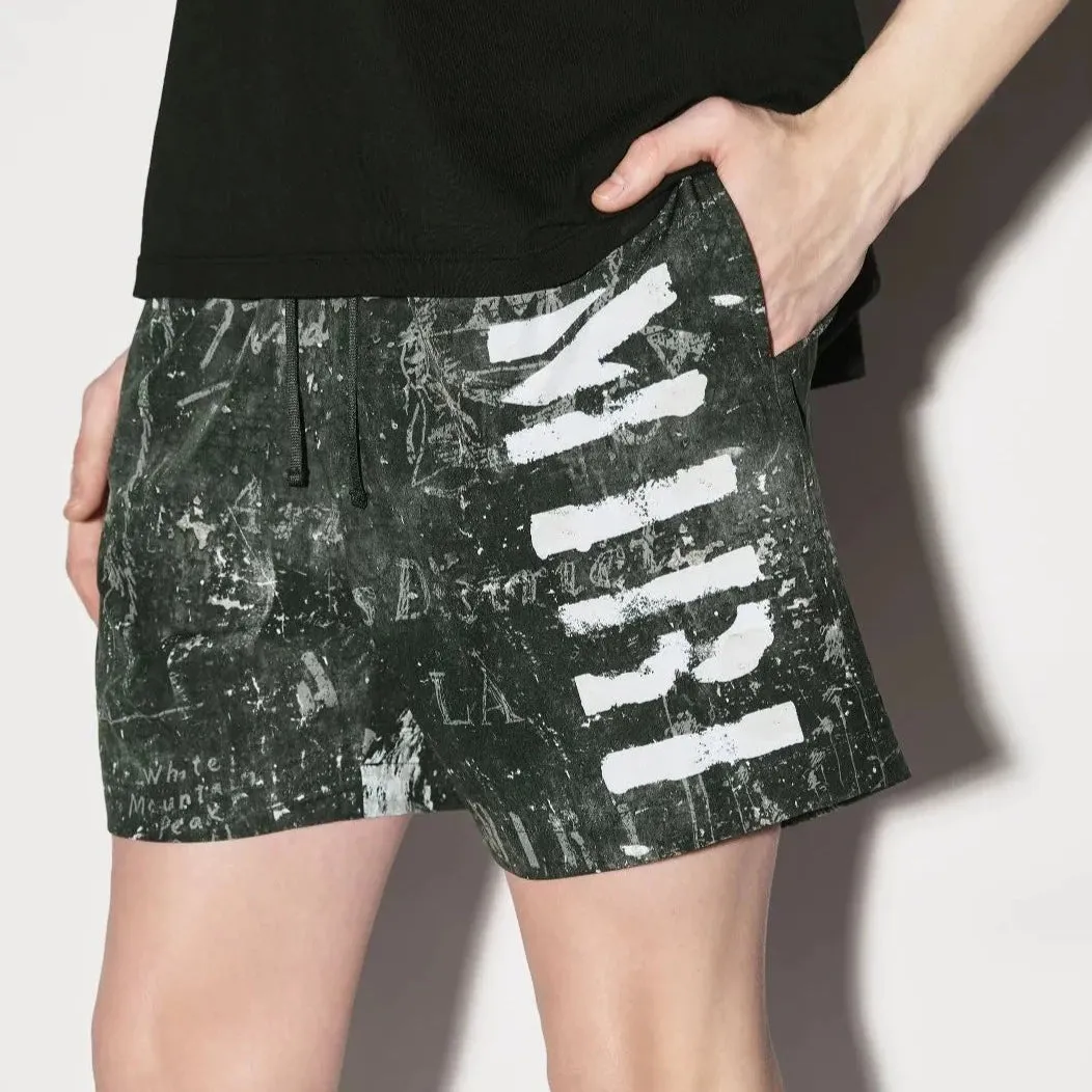 Amiri Stencil Military Logo Swimshorts