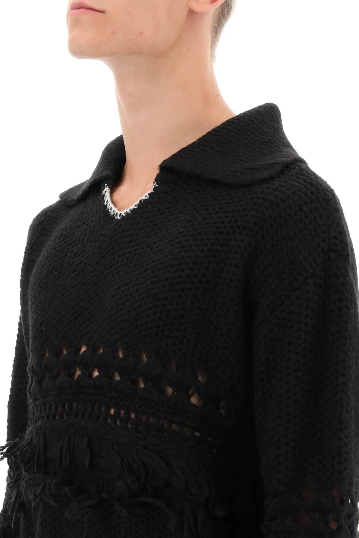 Andersson bell loches fringed polo sweater