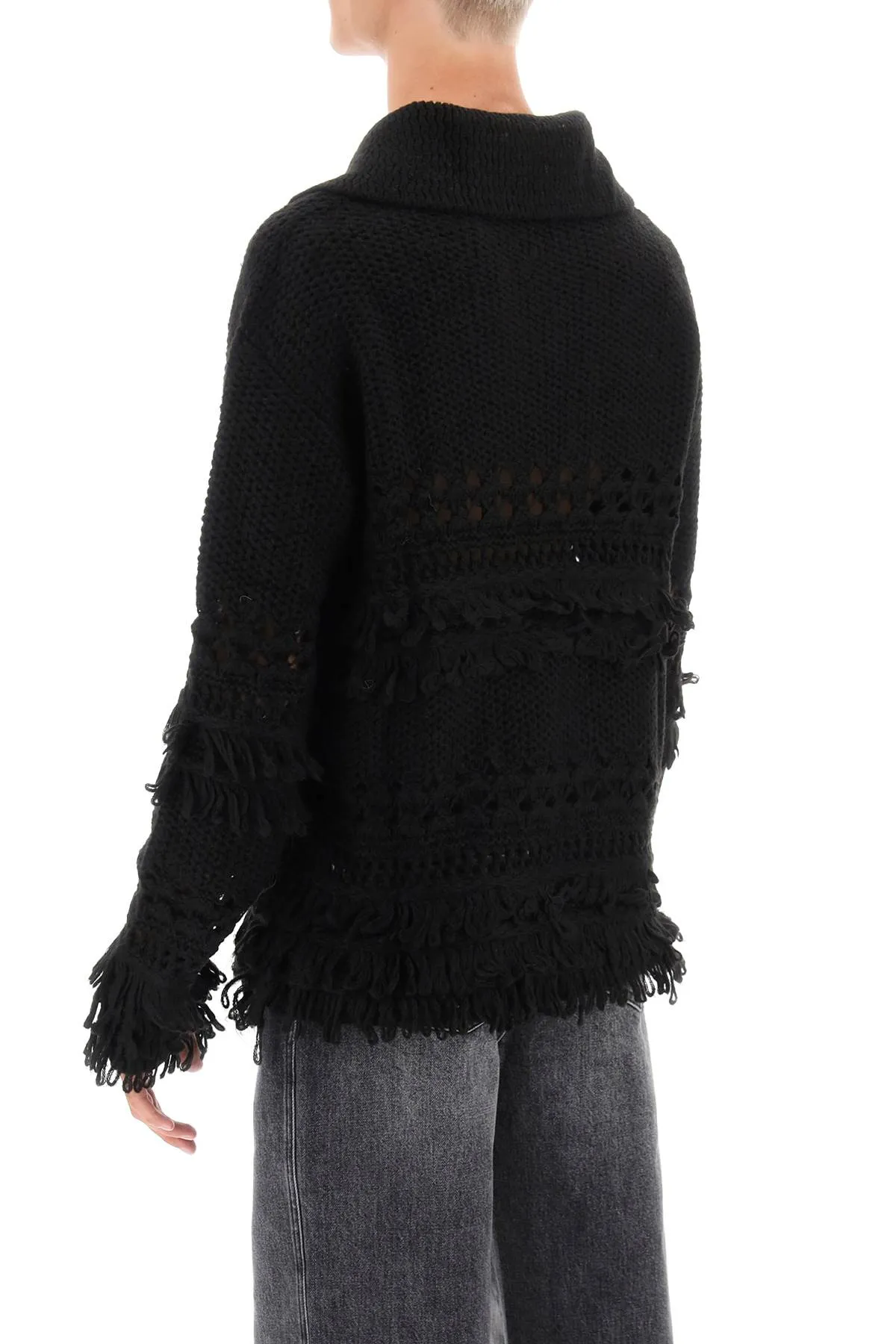 Andersson bell loches fringed polo sweater