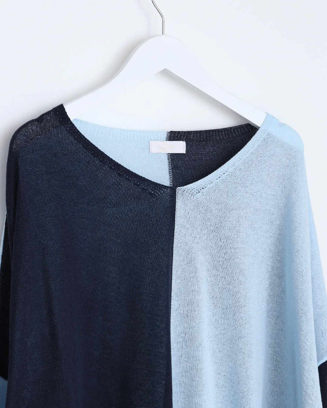 Anna Two-Tone Jumper - Navy / Blue