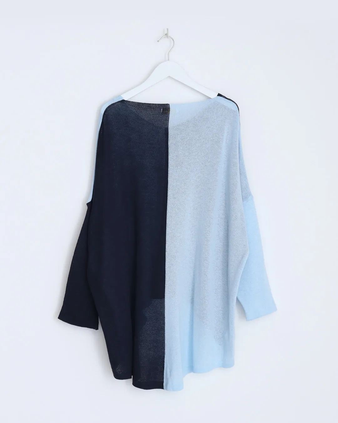 Anna Two-Tone Jumper - Navy / Blue