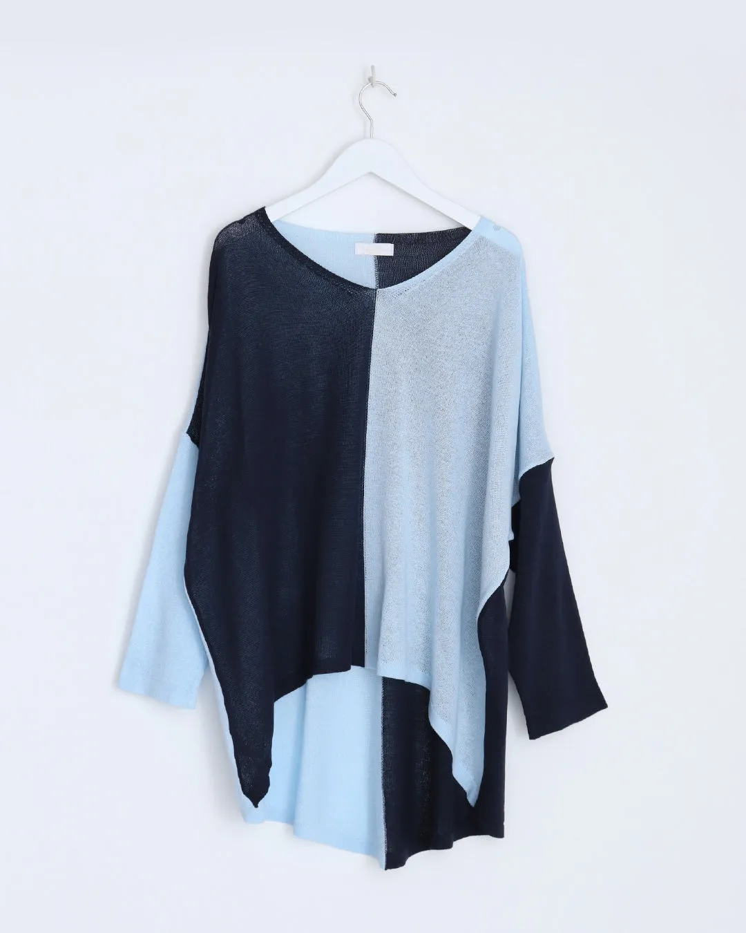 Anna Two-Tone Jumper - Navy / Blue