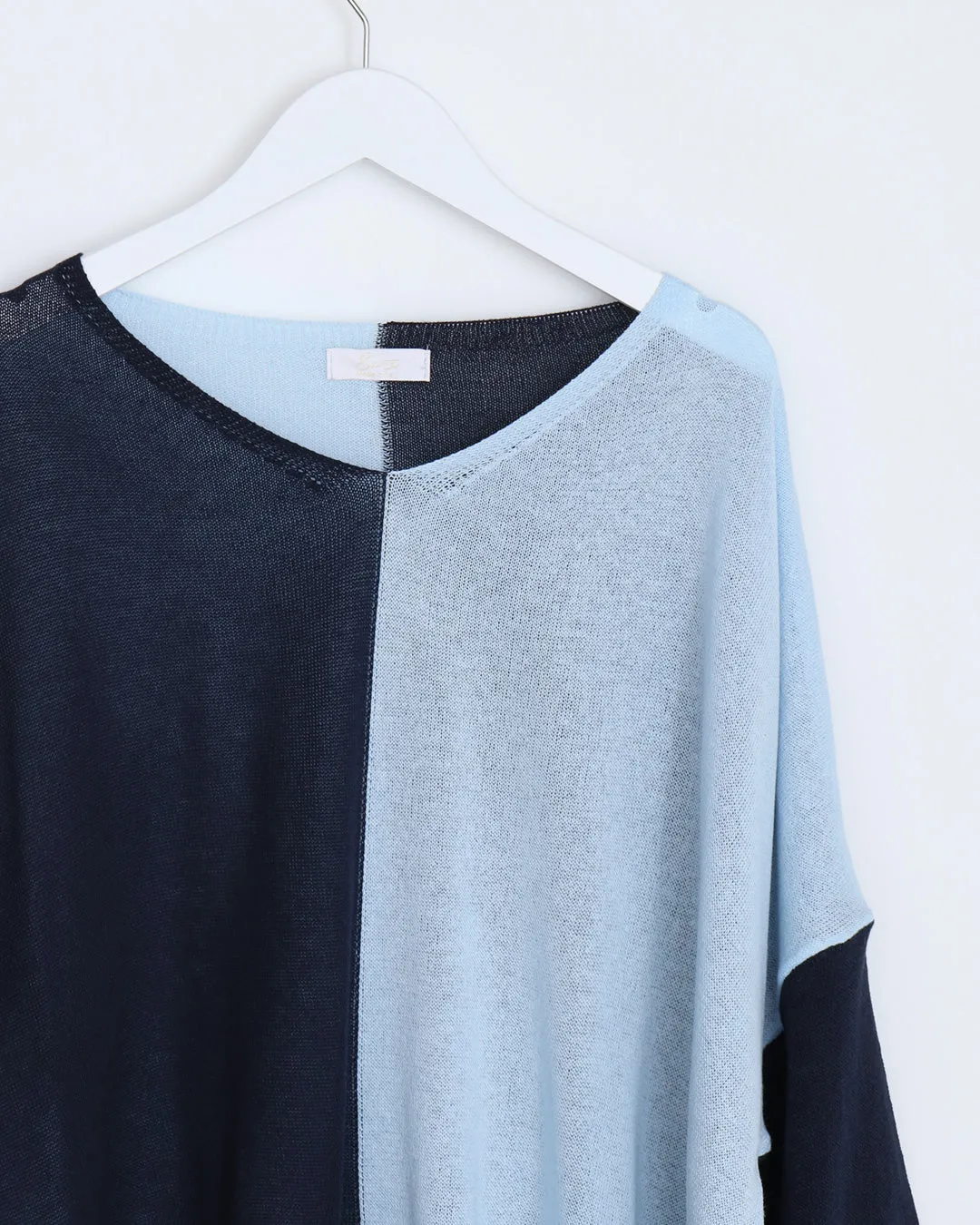 Anna Two-Tone Jumper - Navy / Blue