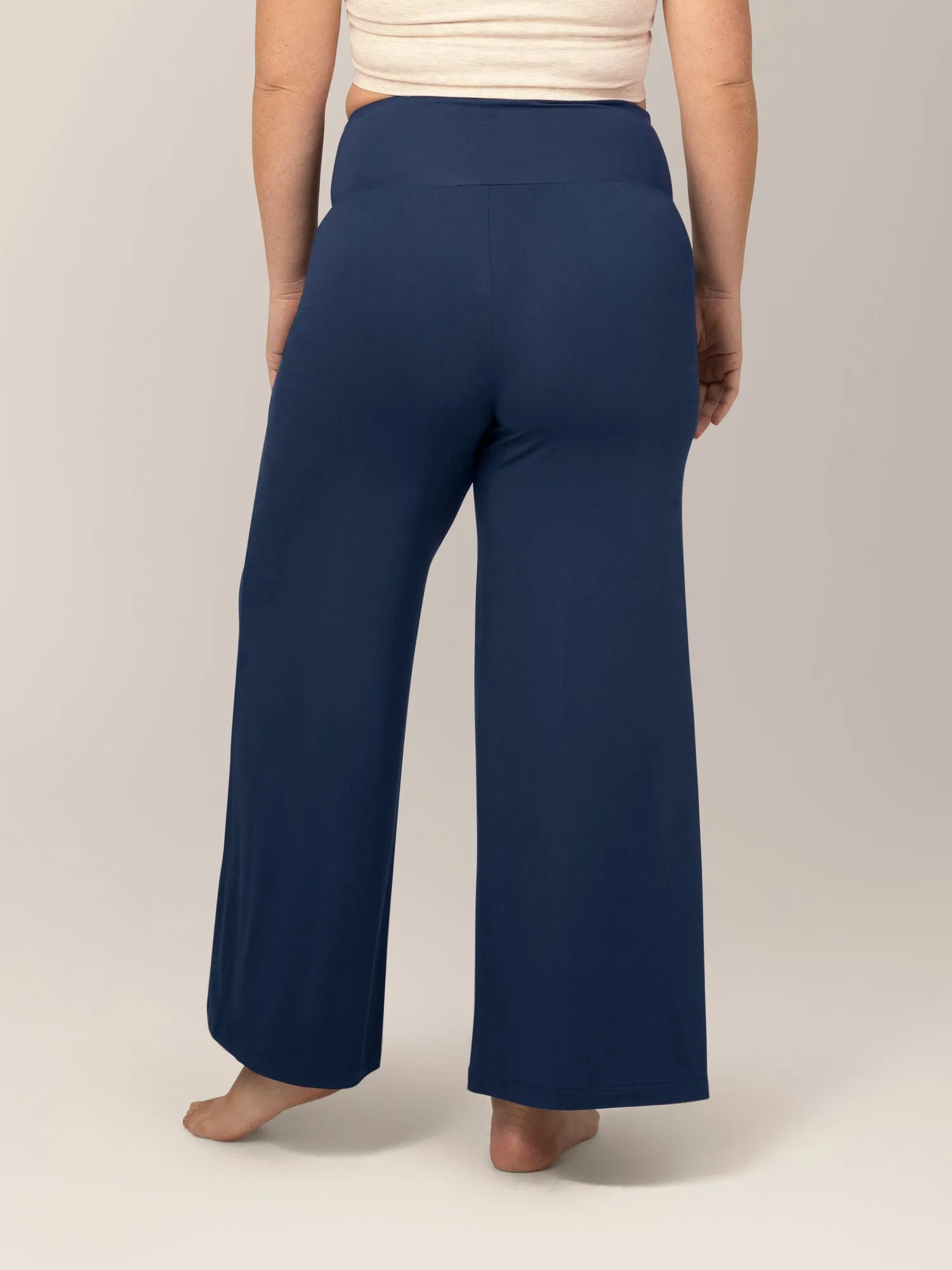 Bamboo Wide Leg Maternity & Postpartum Lounge Pant | Navy