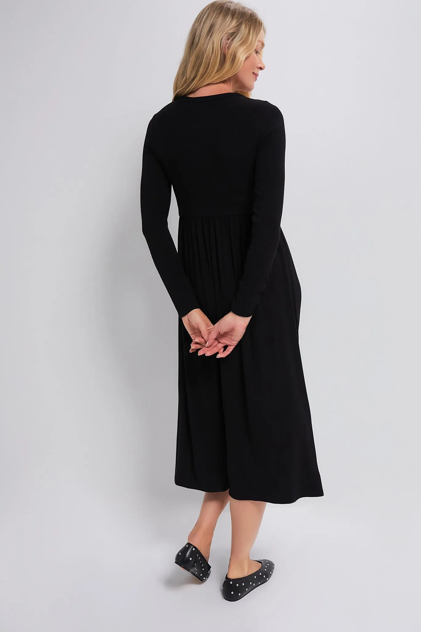 Black The Softest Rib Nursing Dress