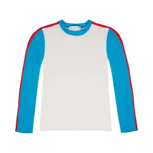 BOY'S RASHGUARD LONG SLEEVE WHITE/BLUE