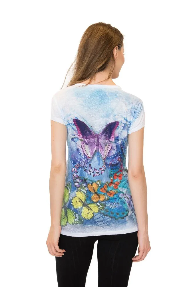 Butterfly V-Neck T-Shirt