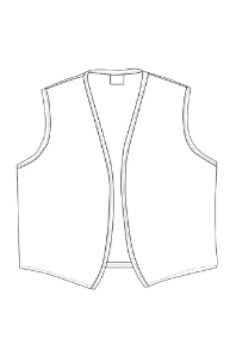 Charcoal No Buttons Unisex Vest with No Pockets