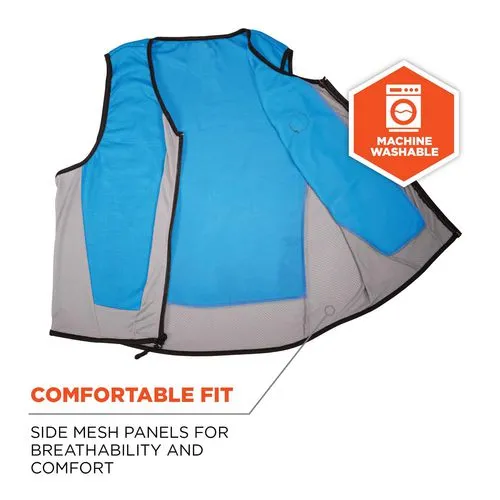 Chill-its 6667 Wet Evaporative Pva Cooling Vest With Zipper, Pva, 3x-large, Blue, Ships In 1-3 Business Days