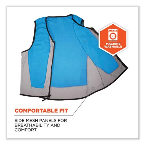 Chill-its 6667 Wet Evaporative Pva Cooling Vest With Zipper, Pva, Large, Blue, Ships In 1-3 Business Days