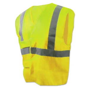 Class 2 Safety Vests, Standard, Lime Green/silver