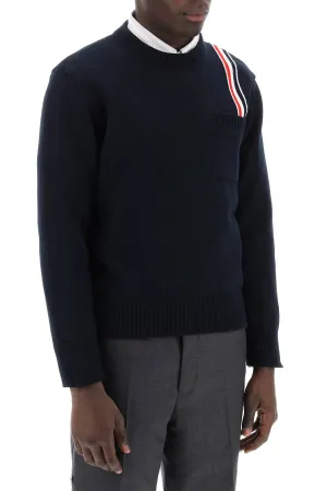 cotton pullover with rwb stripe