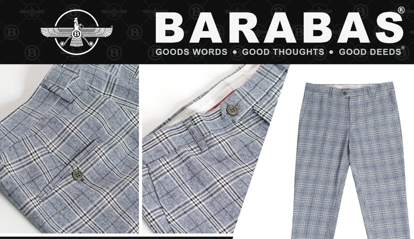 CP47 I BARABAS PLAID PANTS SLIM FIT I GREY-WHITE