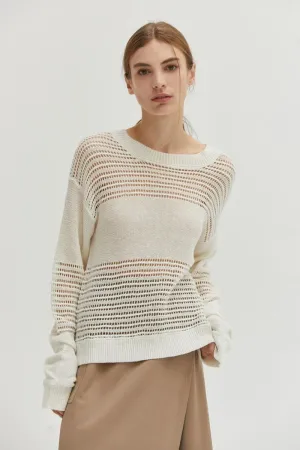 Donna Linen Cotton Mix Media Pull Over