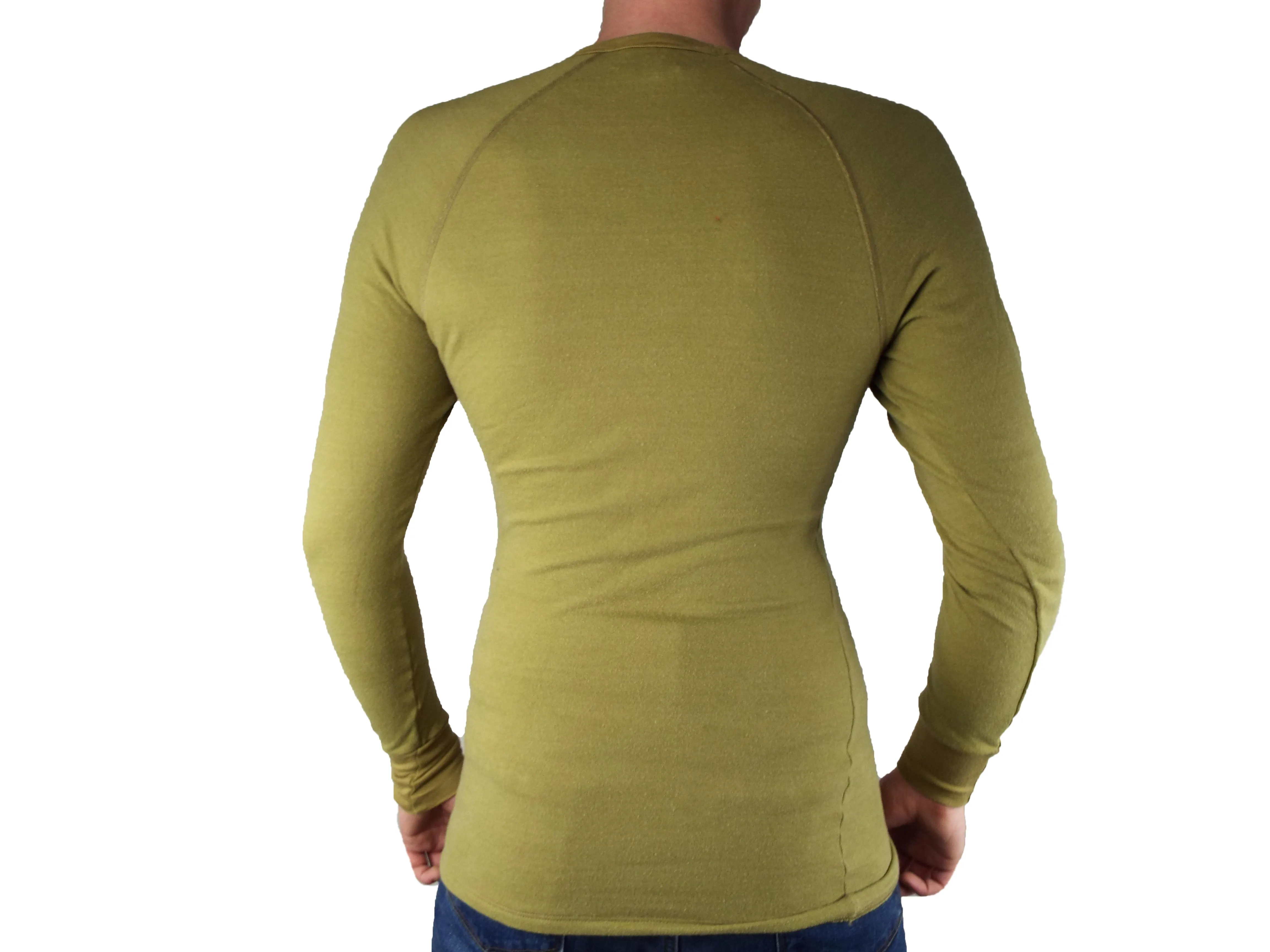 Dutch Military - Long-sleeve Thermal Crew-neck Top - Mustard - Grade 1