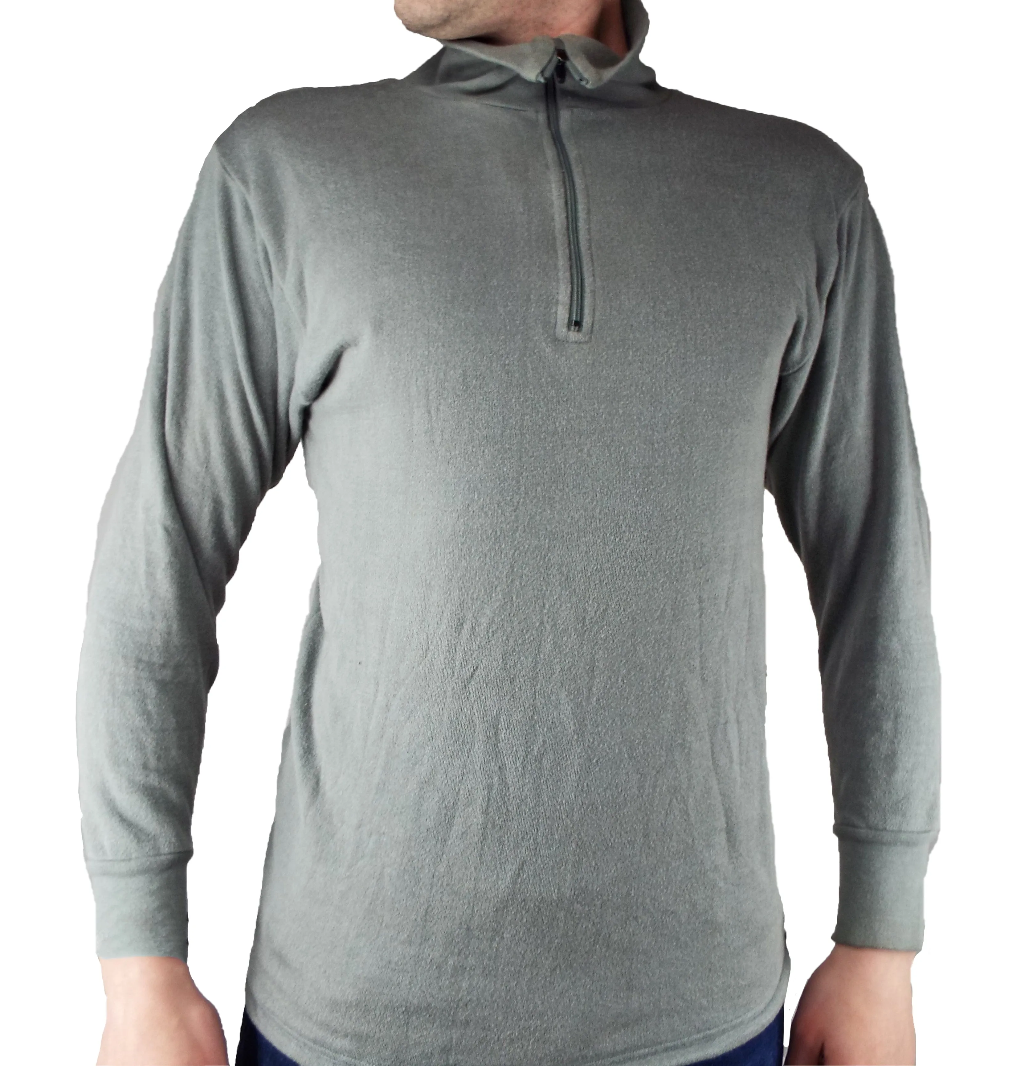 Dutch Military - Long-sleeve Thermal Zip-Neck Top - Grey - Grade 1