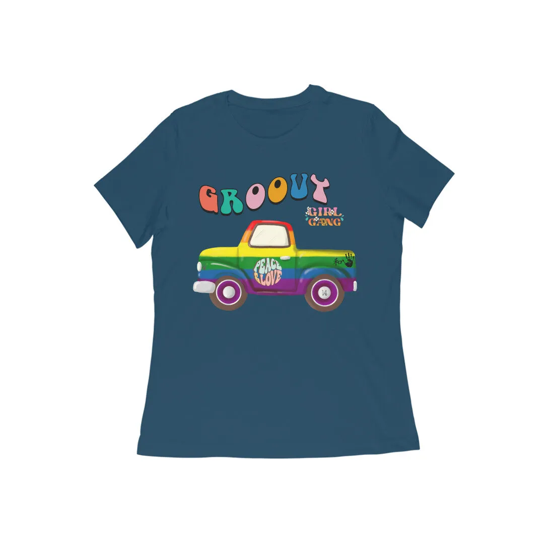 Female Round Neck Half Sleeve - Groovy Girl Gang T-shirt