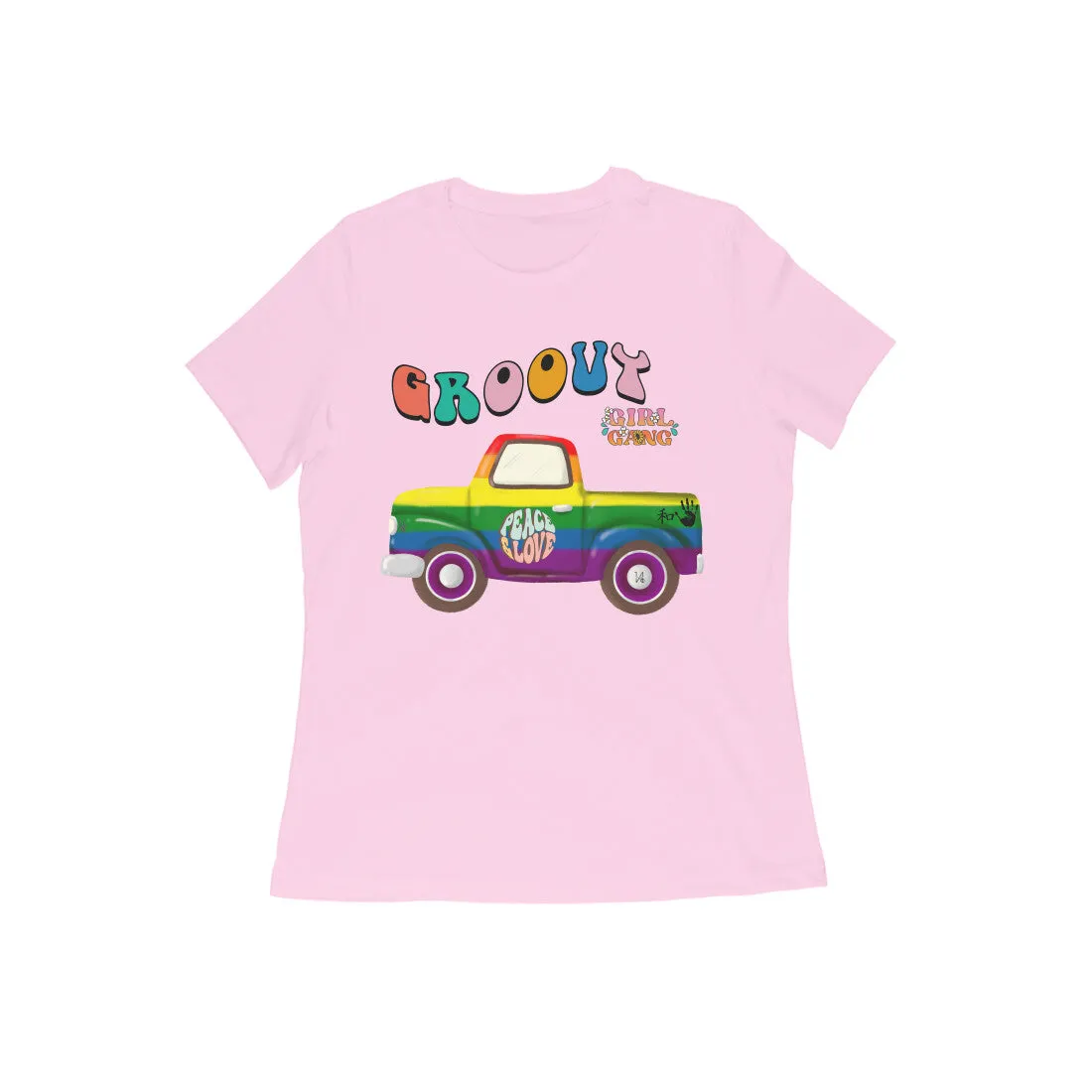 Female Round Neck Half Sleeve - Groovy Girl Gang T-shirt