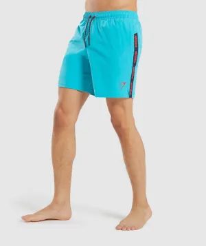 Gymshark Taped Swim Shorts - Teal