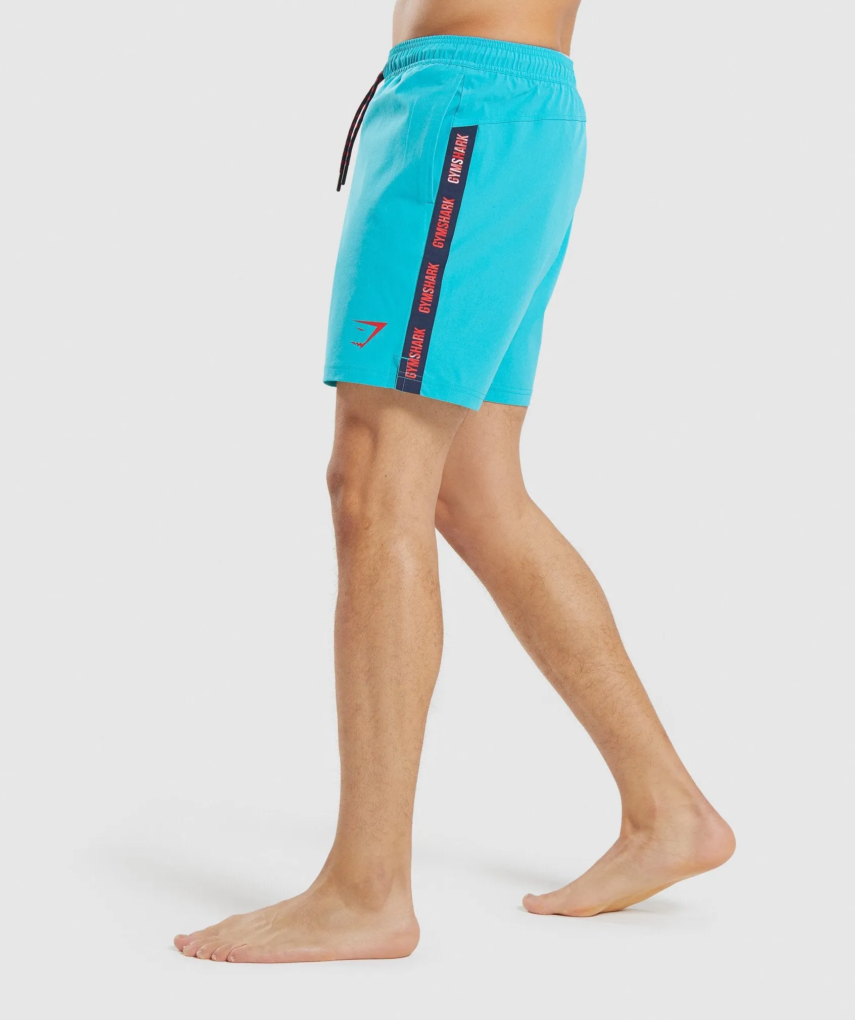 Gymshark Taped Swim Shorts - Teal