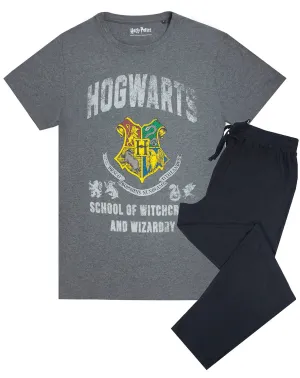 Harry Potter Hogwarts Crest Men's Pyjama T-Shirt & Lounge Sweatpants Set