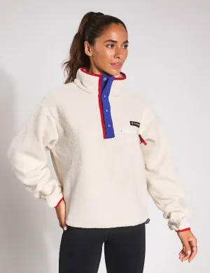 Helvetia II Cropped Sherpa Half Snap Fleece - Chalk