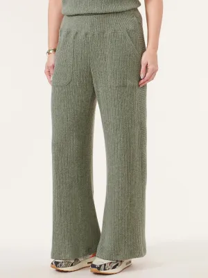 High Rise Mitred Waistband Mixed Media Lounge Pant