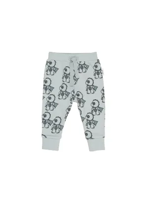 Huxbaby Dino Hero Terry Pant - Slate