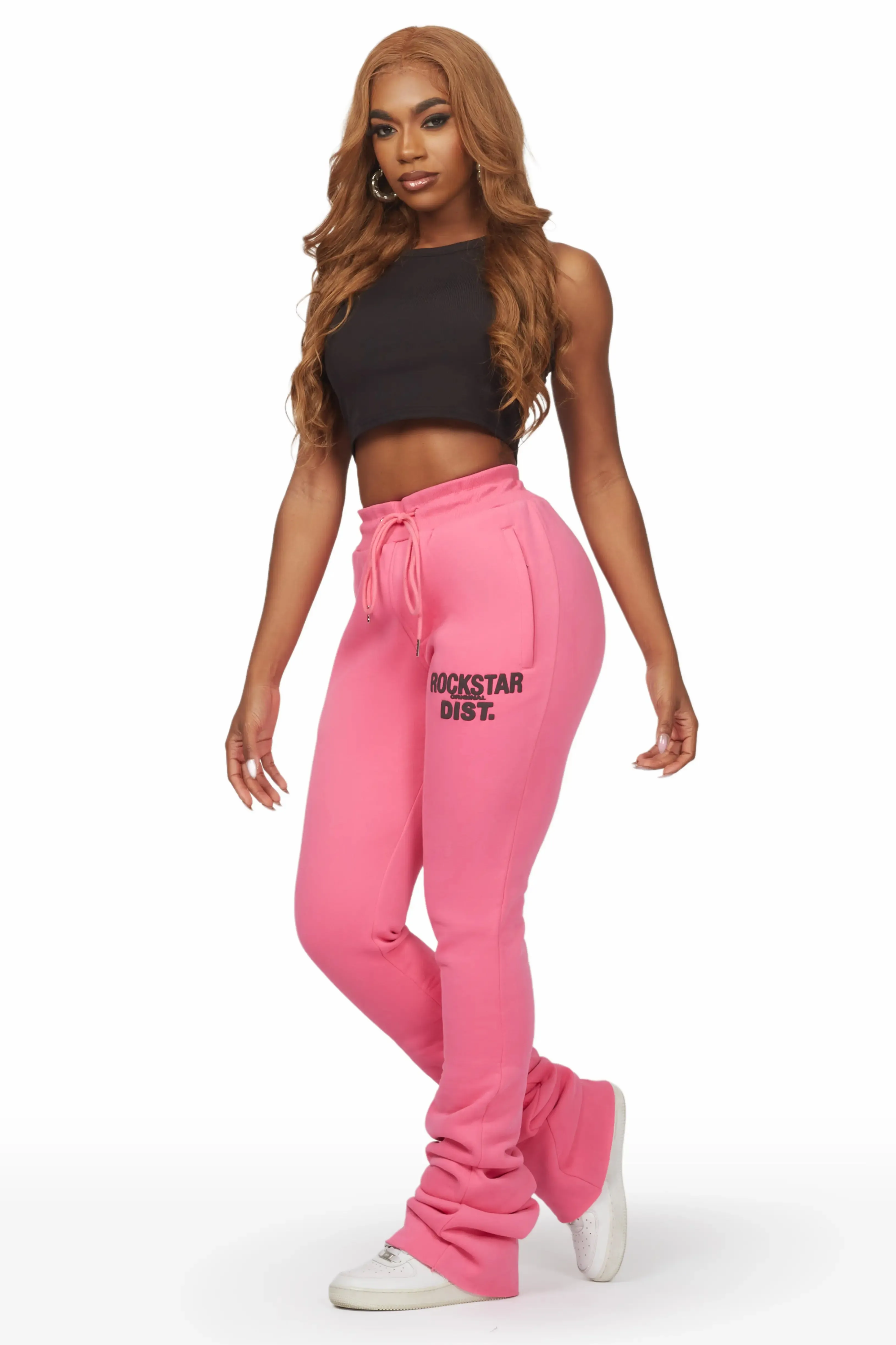 Juliana Fuchsia Super Stacked Track Pant