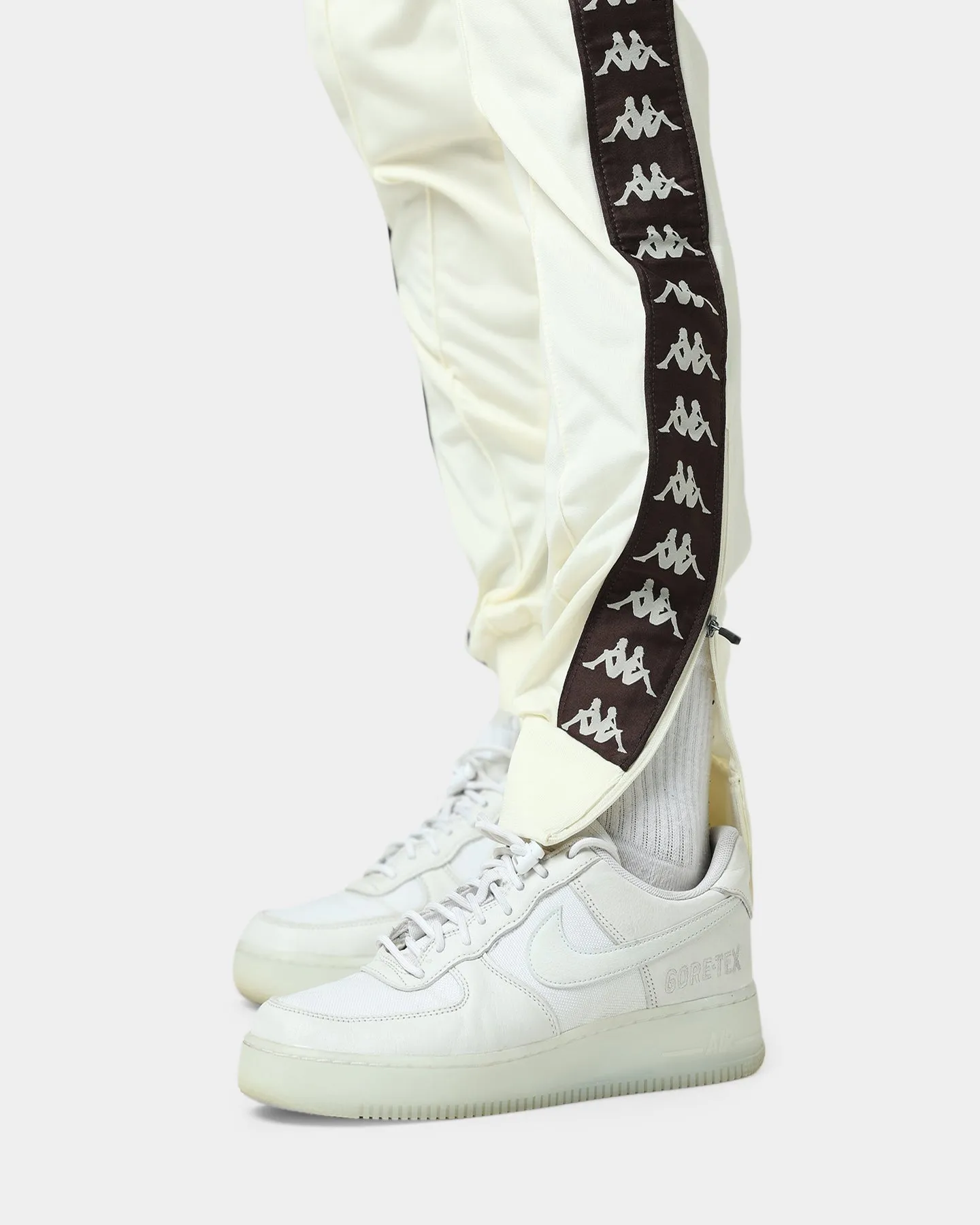 Kappa 222 Banda Rastoria Slim Track Pants White Cream/Brown