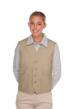 Khaki 4-Button Unisex Vest with 2 Pockets