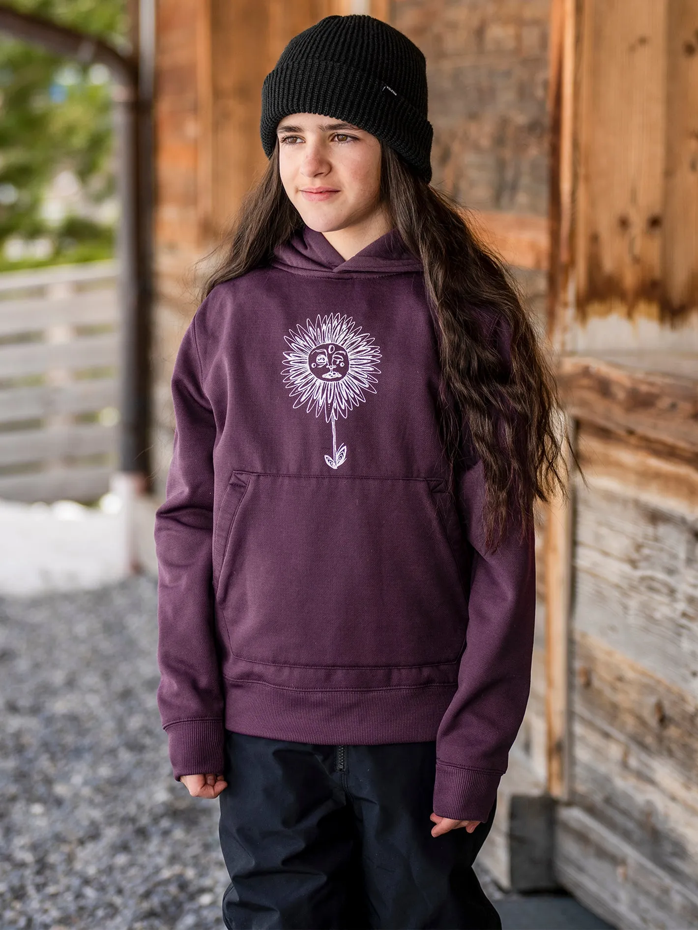 Kids Riding Fleece Pullover - Blackberry