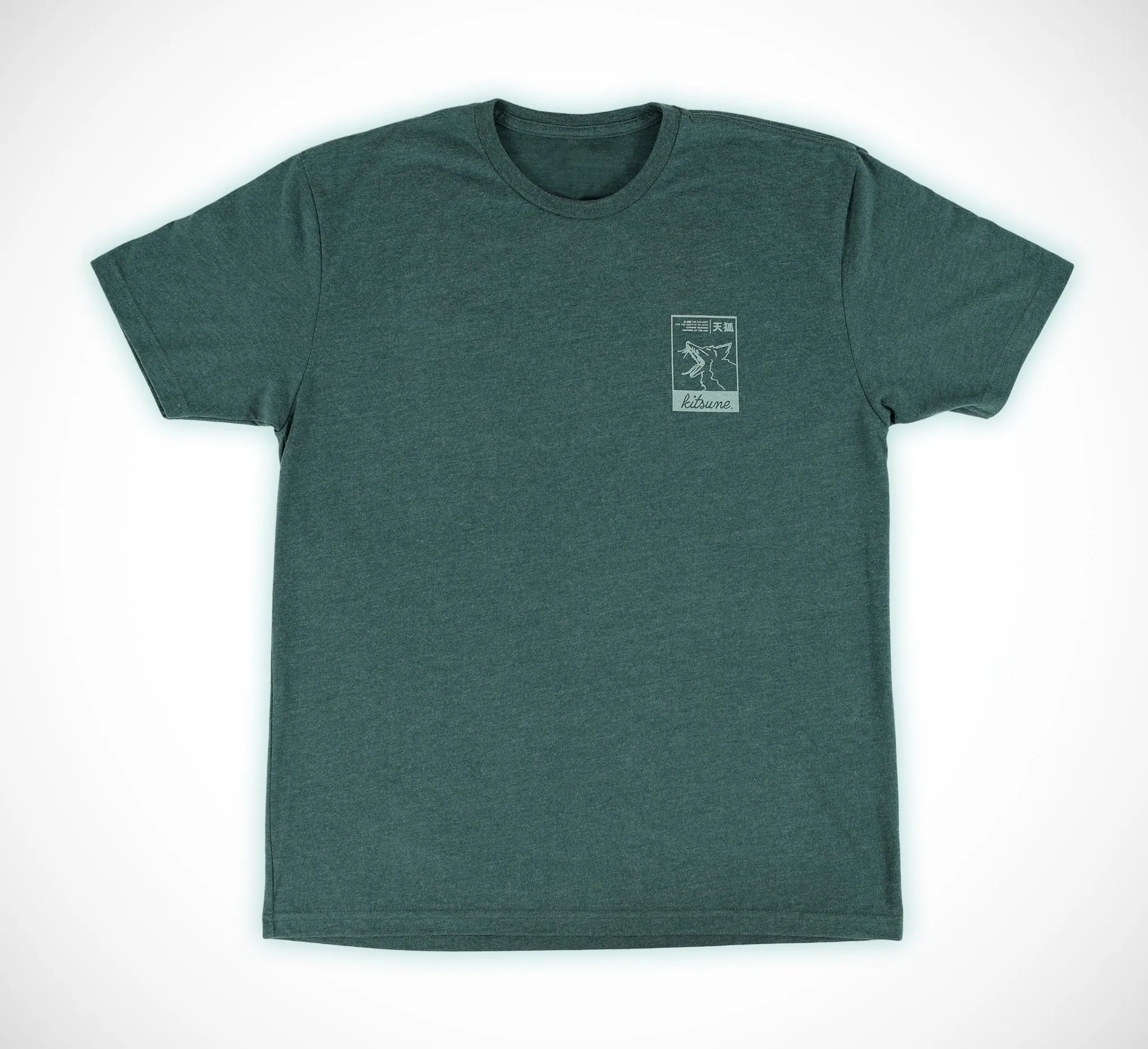 Kitsune BOX T-Shirt - Green Edition (Sueded Blend)