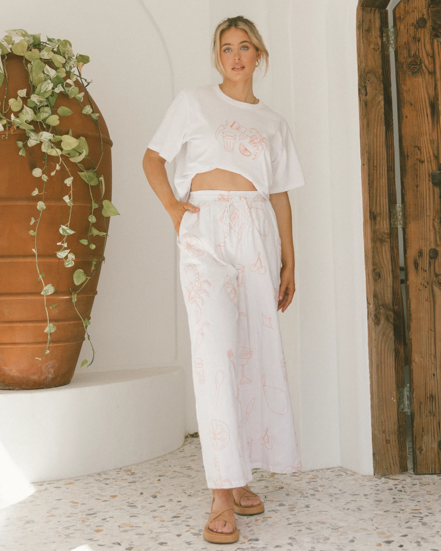 Lacey Pants | White Caliente