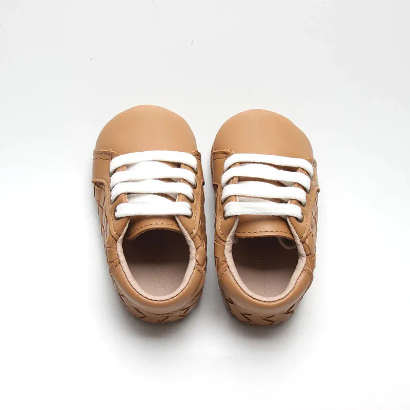 Leather Woven Sneaker | Color 'Rust' | Soft Sole