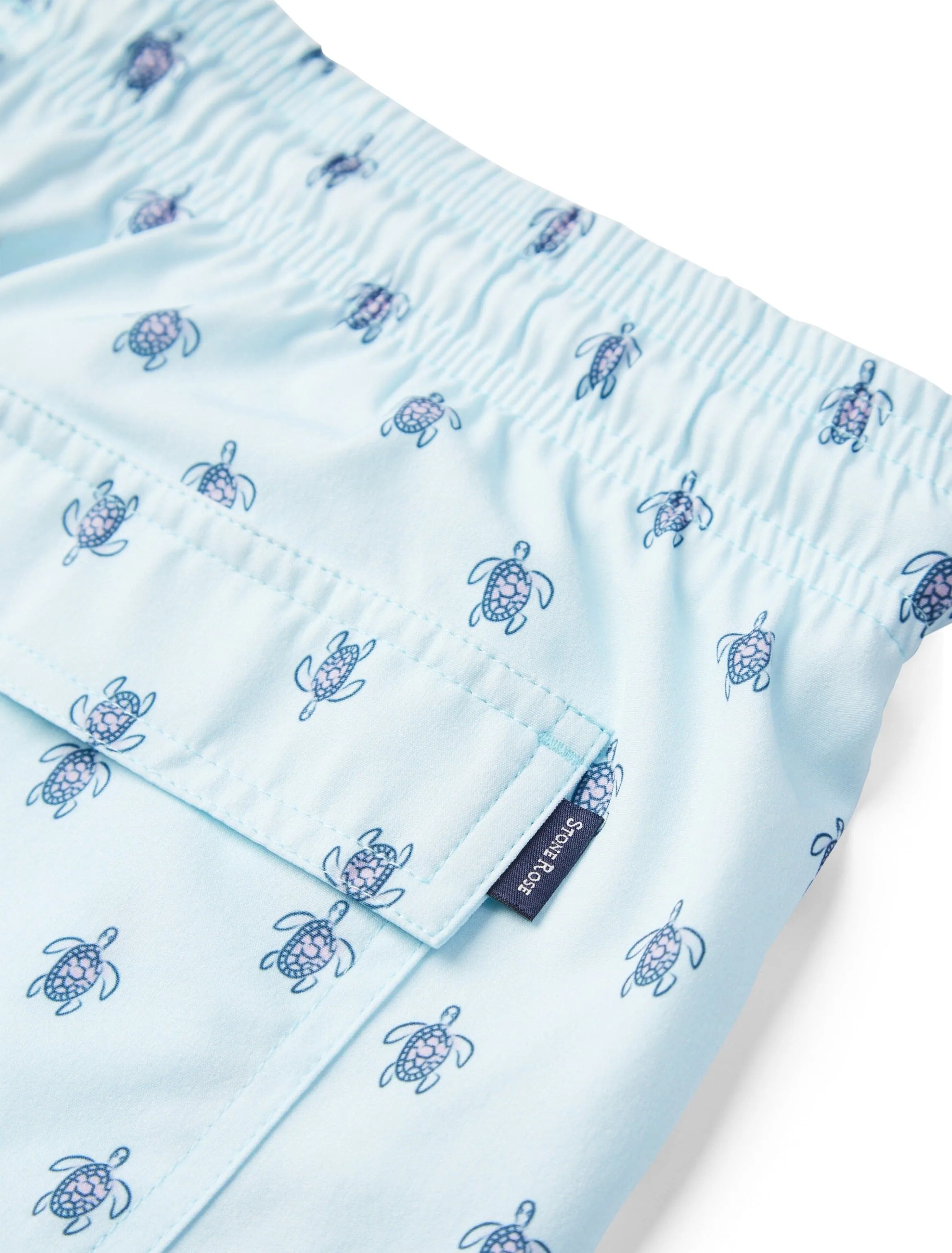 Light Blue Turtle Print Swimshort