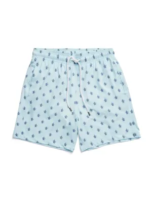 Light Blue Turtle Print Swimshort