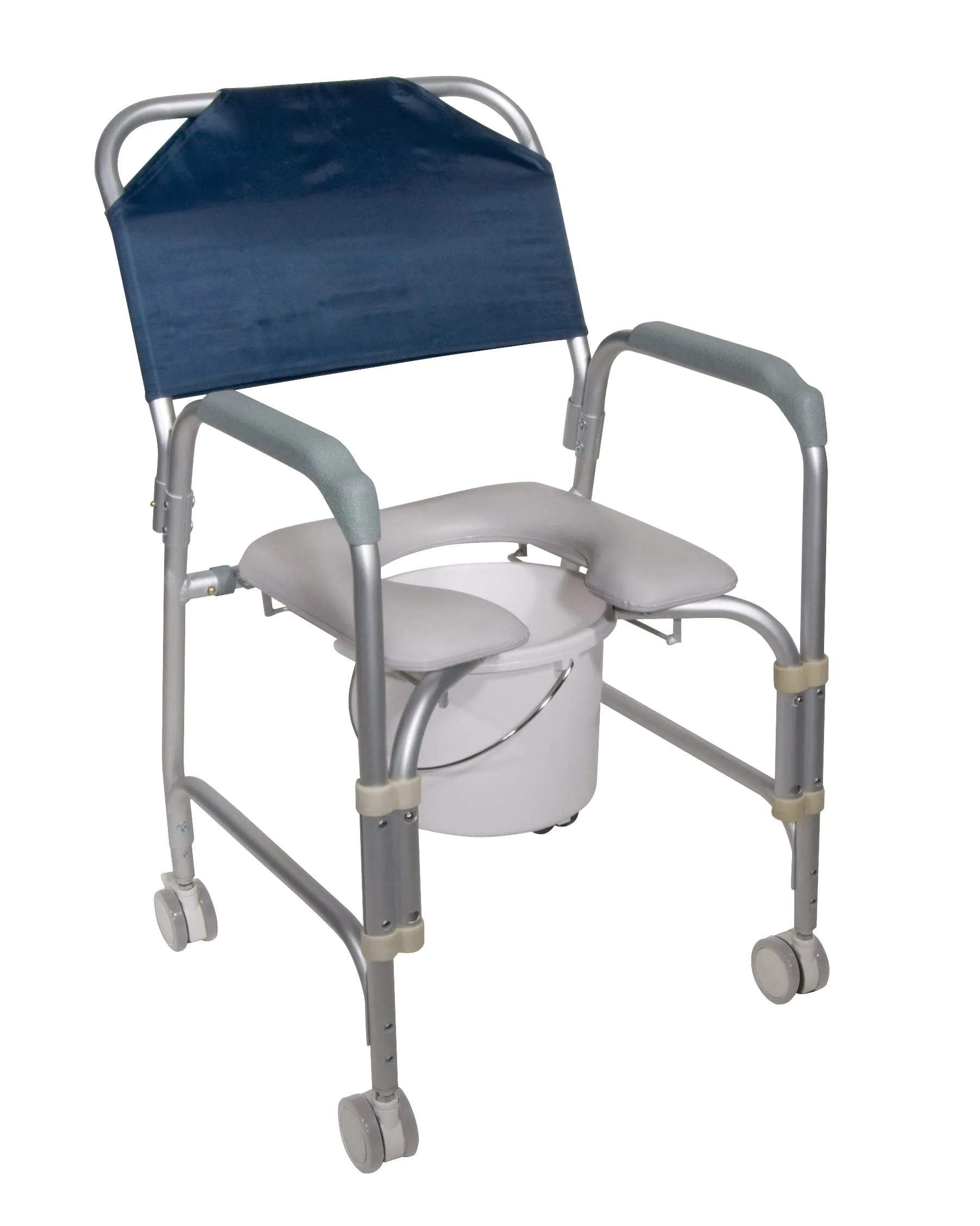 Lightweight Portable Shower Commode Chair with Casters