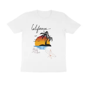 Male Round Neck Half Sleeve - California Beach T-shirt