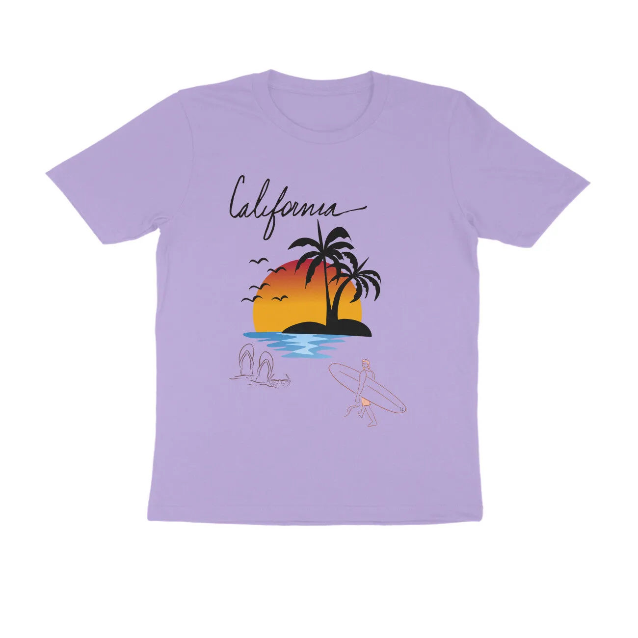 Male Round Neck Half Sleeve - California Beach T-shirt