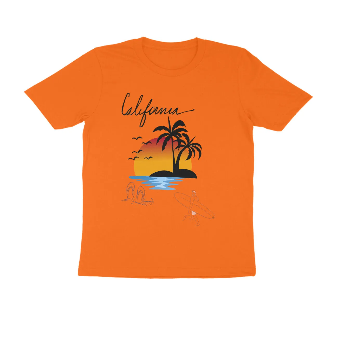 Male Round Neck Half Sleeve - California Beach T-shirt