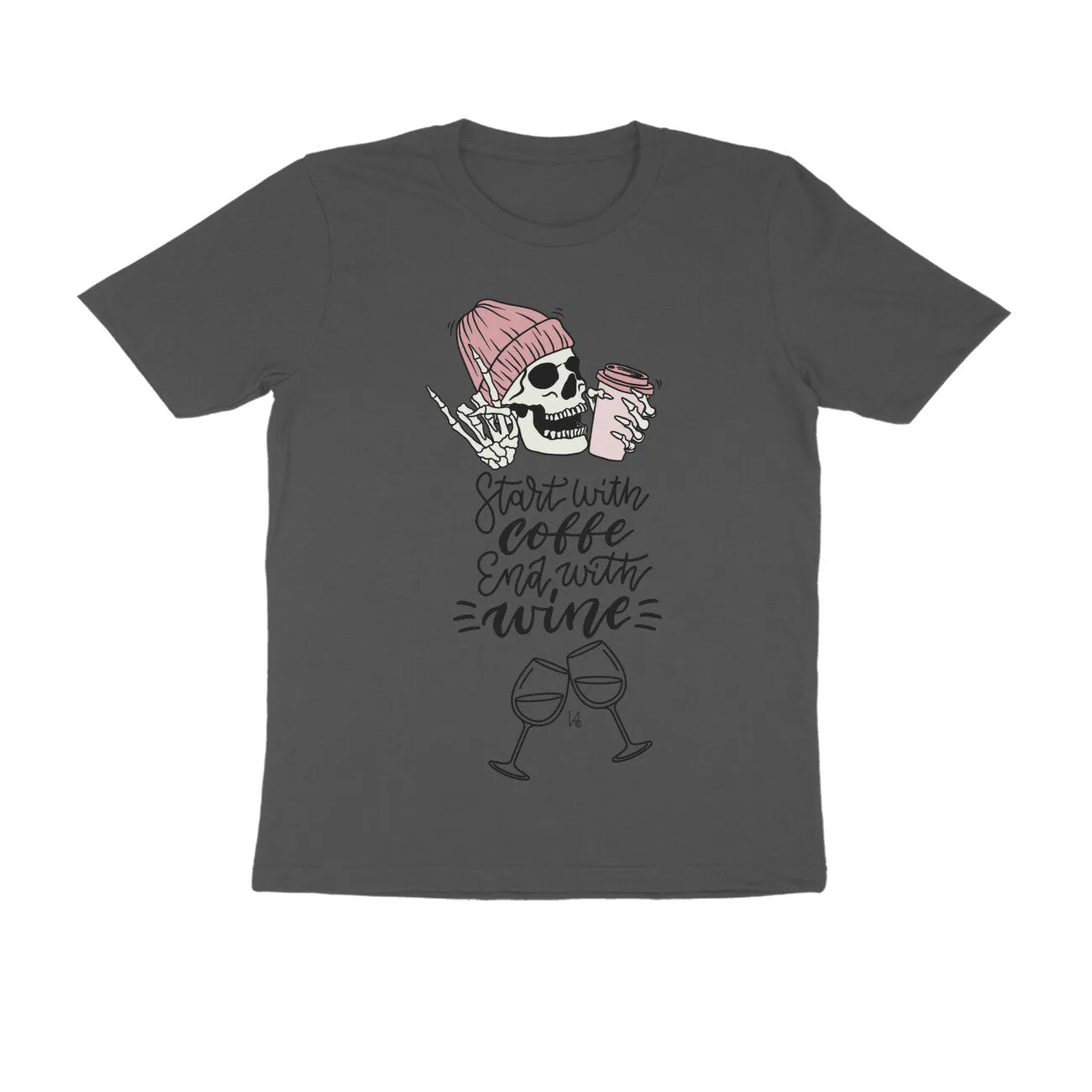 Male Round Neck Half Sleeve - Coffee to Wine T-shirt