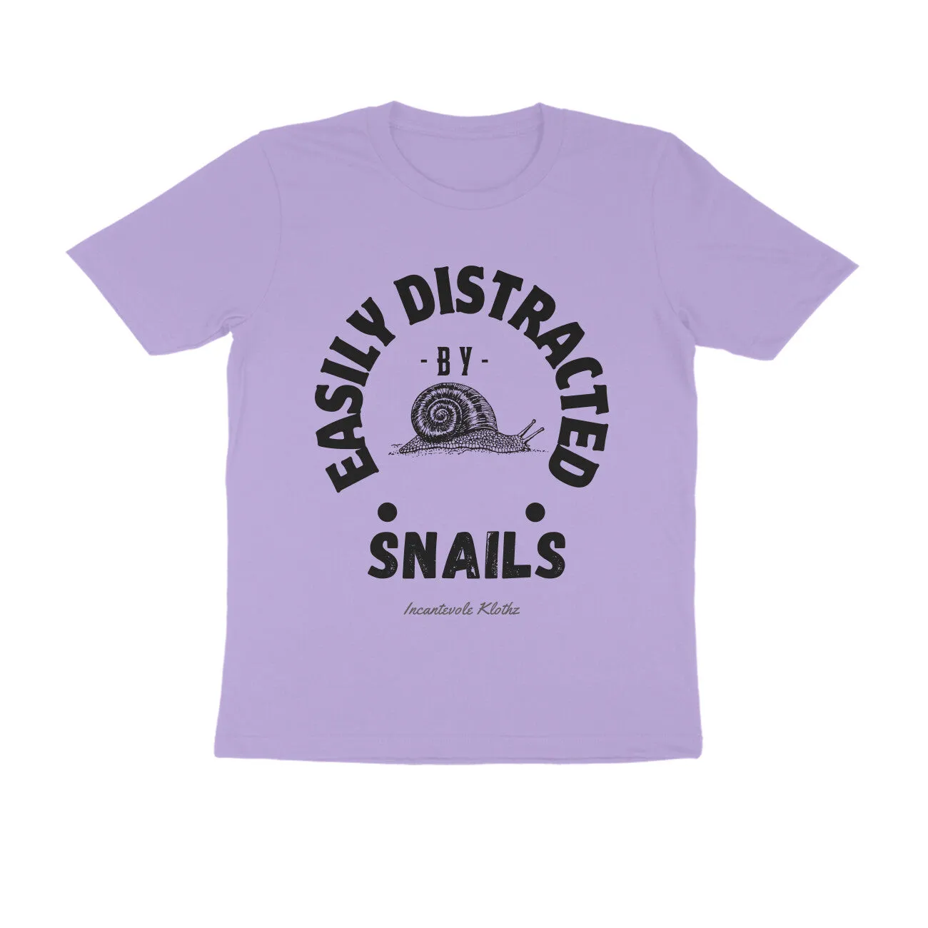 Male Round Neck Half Sleeves - Easily Distracted by Snails T-shirt