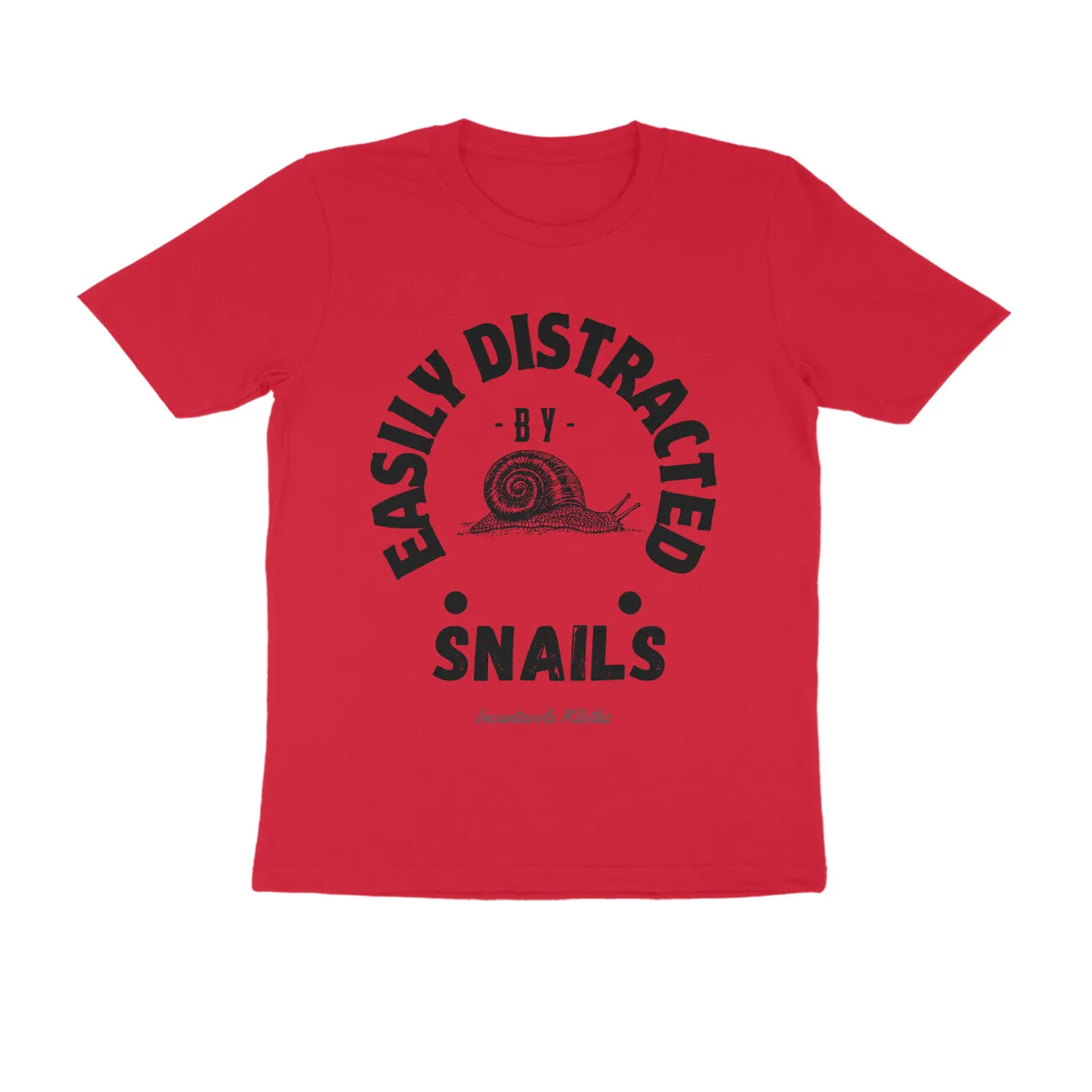 Male Round Neck Half Sleeves - Easily Distracted by Snails T-shirt